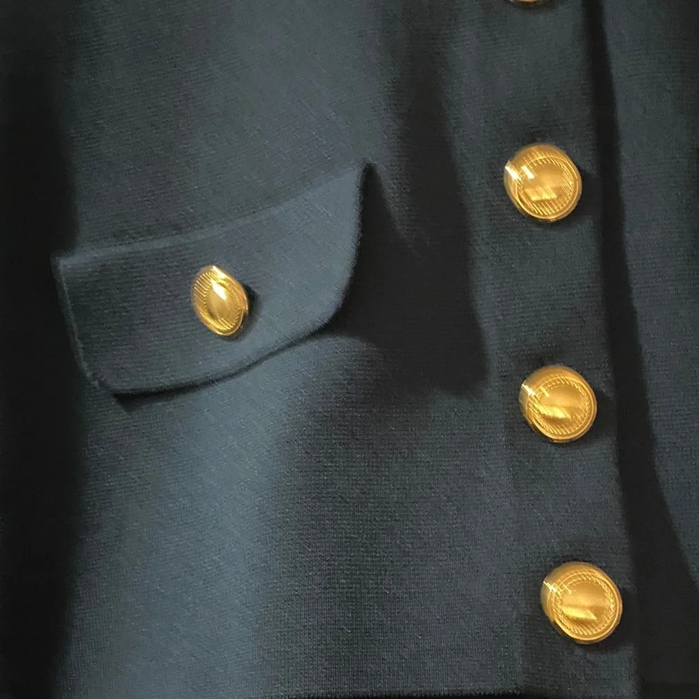 MaxMara Deep Blue Blazer with Gold Buttons - Picture 3 of 4